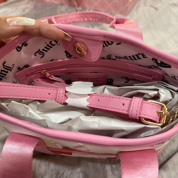 Juicy Couture Pink Strawberry Tote Bag with Plush Charms - Picture 6 of 7